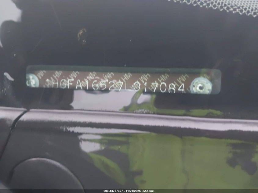 2007 Honda Civic Lx VIN: 1HGFA16527L017084 Lot: 43737327