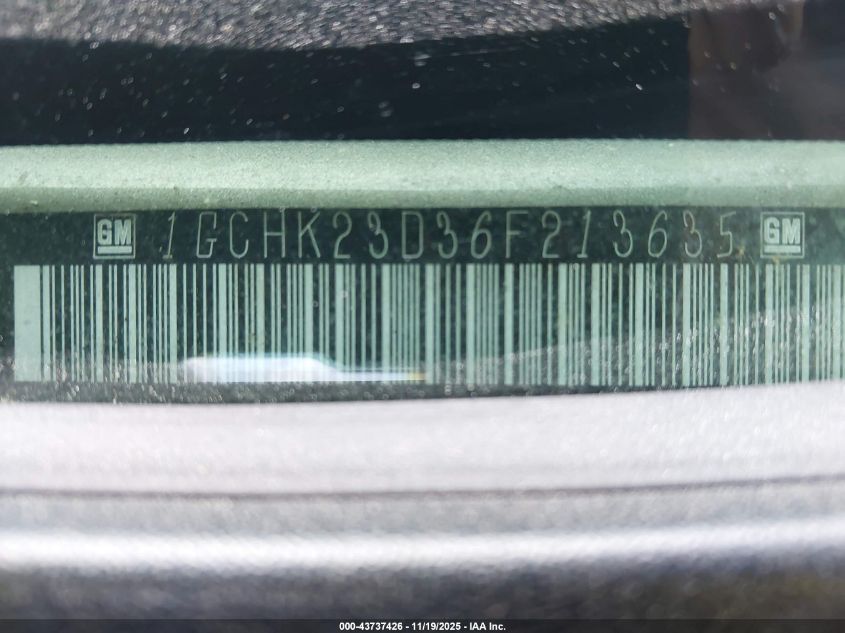 2006 Chevrolet Silverado 2500Hd Lt3 VIN: 1GCHK23D36F213635 Lot: 43737426
