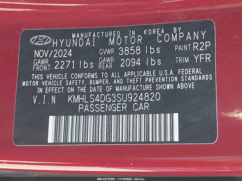 KMHLS4DG3SU924820 2025 HYUNDAI ELANTRA photo no. 9