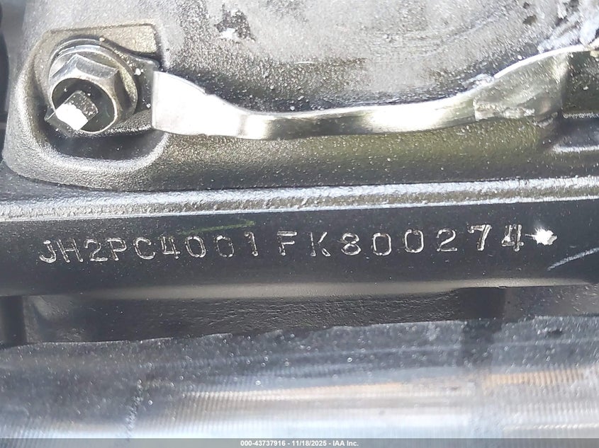 2015 Honda Cbr600 Rr VIN: JH2PC4001FK800274 Lot: 43737916