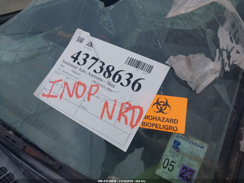 VIN: 1N6DD26S91C333062 NISSAN FRONTIER 2WD 2001 BLACK Photo 5