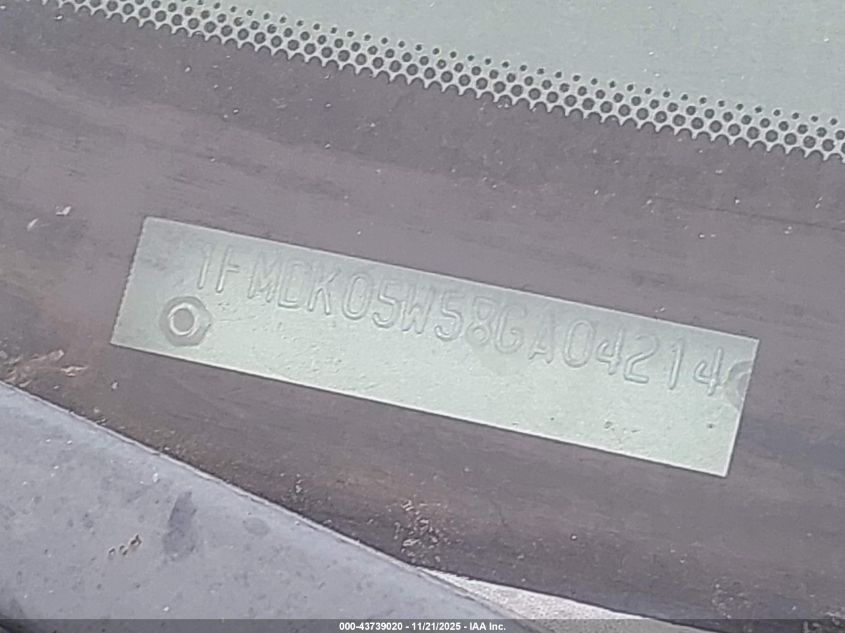 2008 Ford Taurus X Sel VIN: 1FMDK05W58GA04214 Lot: 43739020