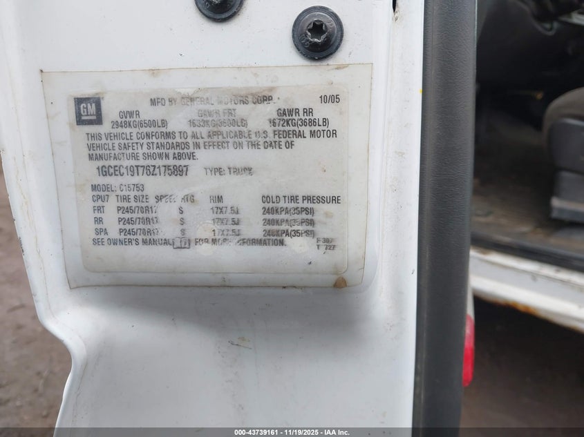 1GCEC19T76Z175897 2006 CHEVROLET SILVERADO photo no. 9