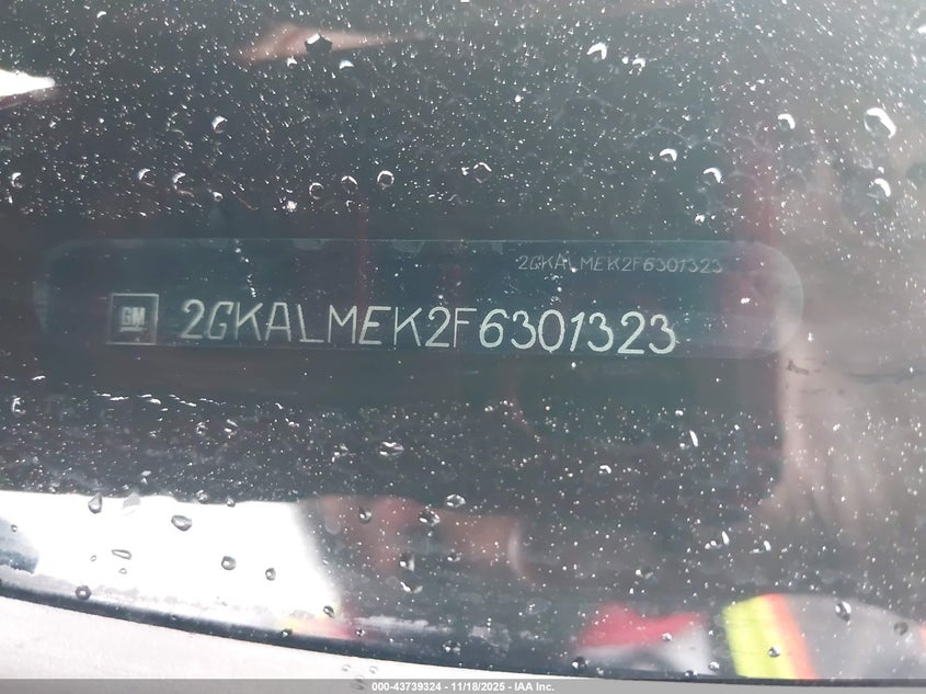 2015 GMC Terrain Sle-1 VIN: 2GKALMEK2F6301323 Lot: 43739324