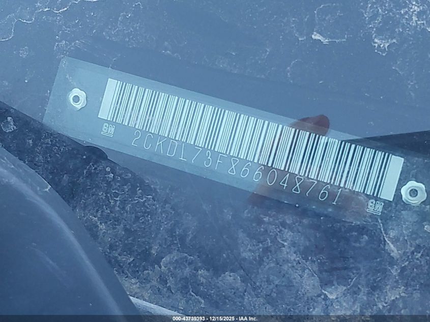 2006 Pontiac Torrent VIN: 2CKDL73F866048761 Lot: 43739393