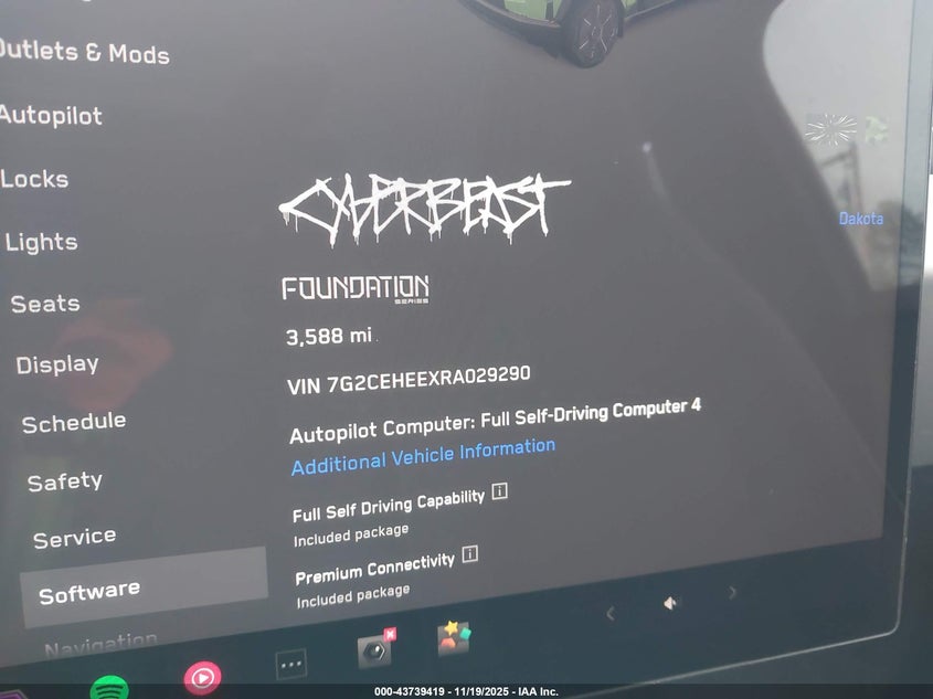 2024 Tesla Cybertruck Cyberbeast VIN: 7G2CEHEEXRA029290 Lot: 43739419