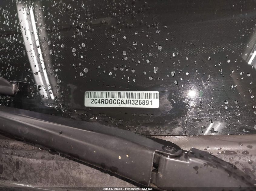 2018 Dodge Grand Caravan Sxt VIN: 2C4RDGCG6JR326891 Lot: 43739473