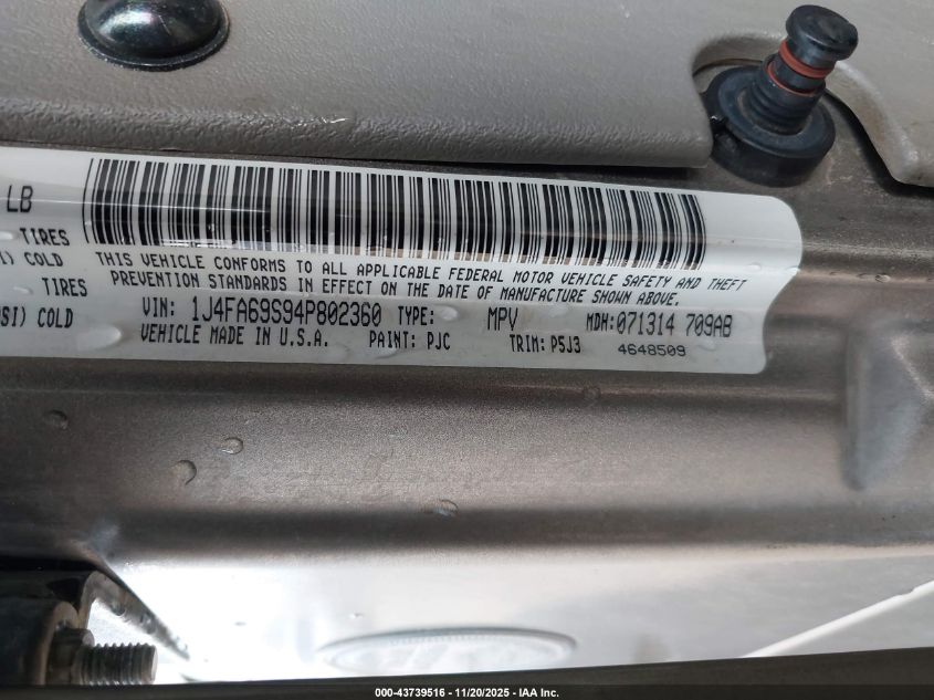 2004 Jeep Wrangler Rubicon VIN: 1J4FA69S94P802360 Lot: 43739516