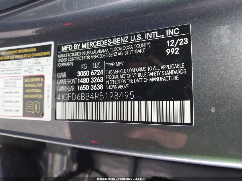 2024 Mercedes-Benz Amg Gle 53 Coupe 4Matic+ VIN: 4JGFD6BB4RB128495 Lot: 43739602