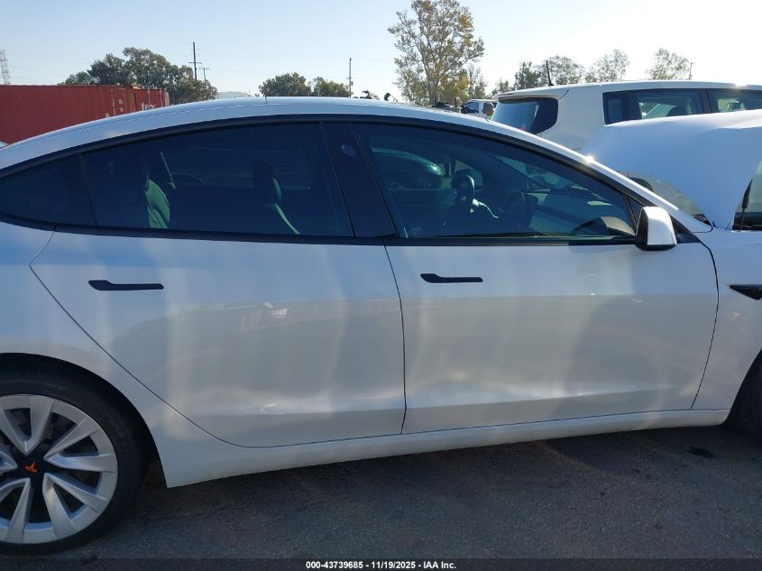 2022 Tesla Model 3 Long Range Dual Motor All-Wheel Drive VIN: 5YJ3E1EB6NF125799 Lot: 43739685