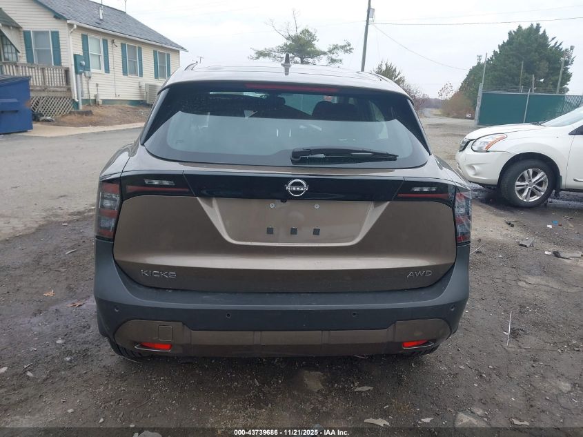 2025 Nissan Kicks S Intelligent Awd VIN: 3N8AP6BB0SL332113 Lot: 43739686
