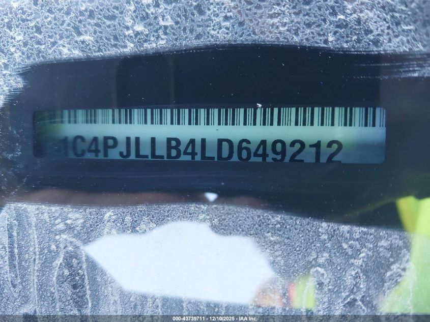 2020 Jeep Cherokee Latitude Plus Fwd VIN: 1C4PJLLB4LD649212 Lot: 43739711