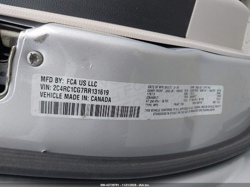 2024 Chrysler Voyager Lx VIN: 2C4RC1CG7RR131619 Lot: 43739791