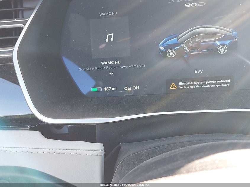 2016 Tesla Model S 60D/70D/75D/85D/90D VIN: 5YJSA1E27GF123893 Lot: 43739843