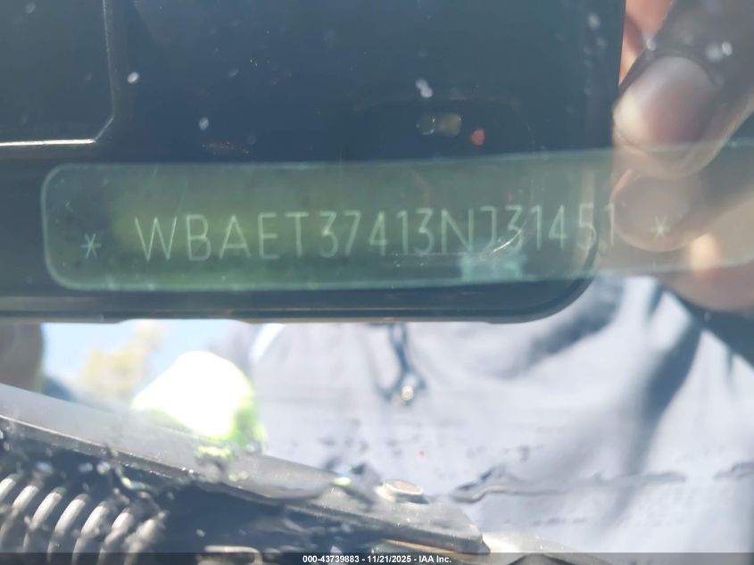 2003 BMW 325I VIN: WBAET37413NJ31451 Lot: 43739883