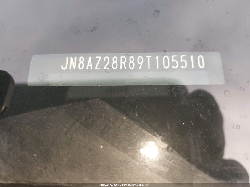 2009 Nissan Cube 1.8Sl VIN: JN8AZ28R89T105510 Lot: 43740552