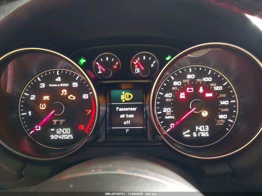 2010 Audi Tt 2.0T Premium VIN: TRU4FAFK9A1023423 Lot: 43740731