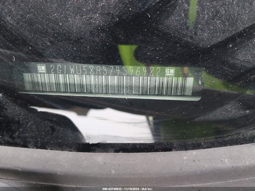 2007 Chevrolet Impala Ltz VIN: 2G1WU58R379396982 Lot: 43740832