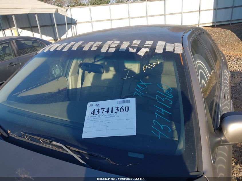 2001 Mercury Grand Marquis Gs VIN: 2MEFM74W11X714002 Lot: 43741360