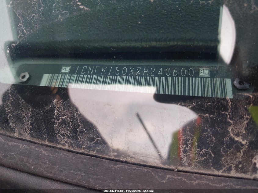 2008 Chevrolet Tahoe Ls VIN: 1GNFK130X8R240600 Lot: 43741448