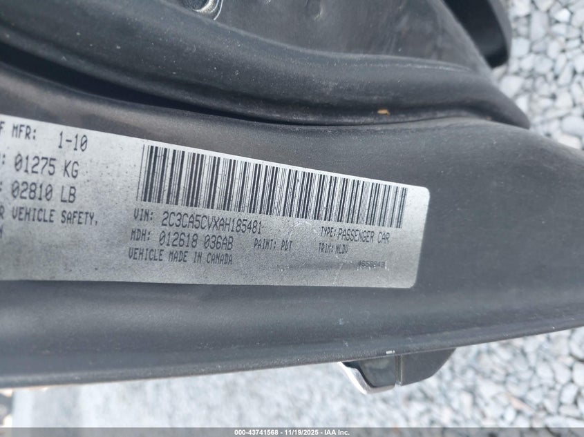 2C3CA5CVXAH185481 2010 CHRYSLER 300 photo no. 9