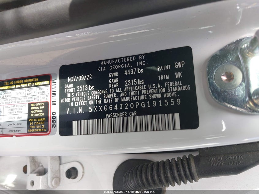 2023 Kia K5 Gt-Line VIN: 5XXG64J20PG191559 Lot: 43741593