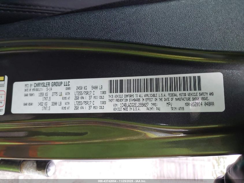 2014 Jeep Wrangler Unlimited Willys Wheeler VIN: 1C4BJWDG2EL299027 Lot: 43742054