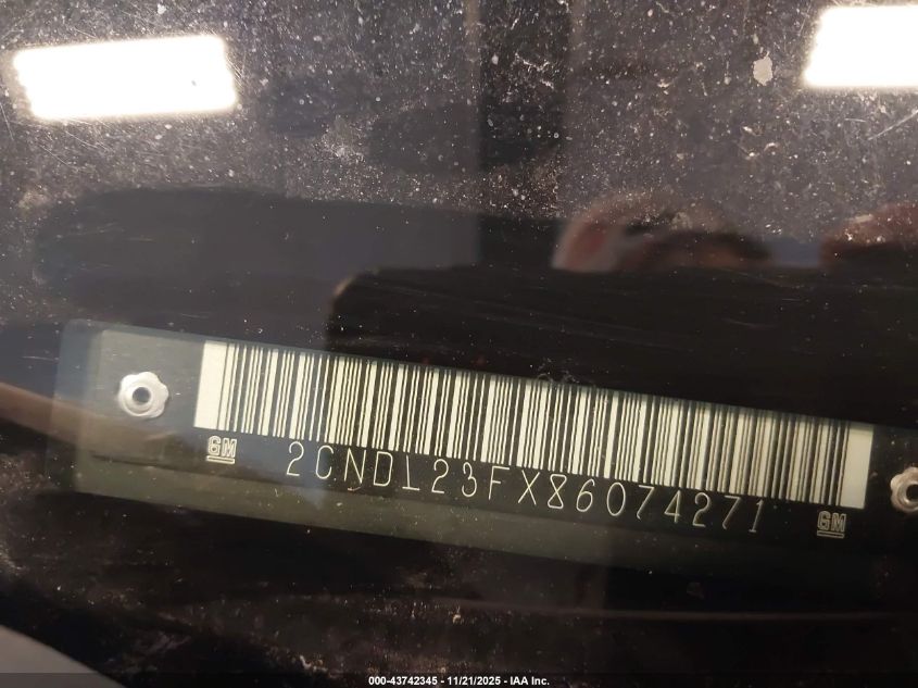 2008 Chevrolet Equinox Ls VIN: 2CNDL23FX86074271 Lot: 43742345