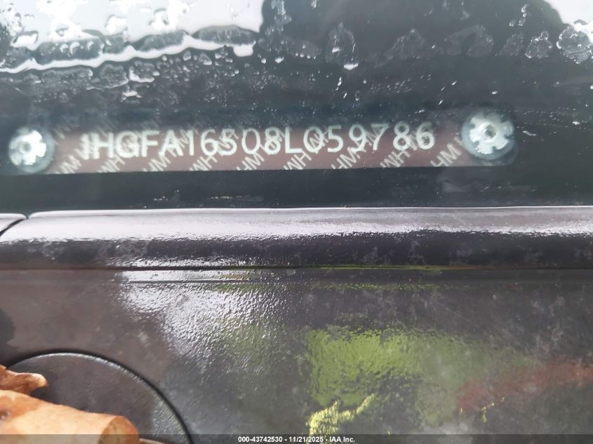 2008 Honda Civic Lx VIN: 1HGFA16508L059786 Lot: 43742530