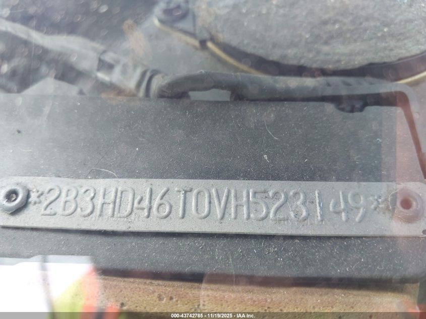 1997 Dodge Intrepid VIN: 2B3HD46T0VH523149 Lot: 43742785