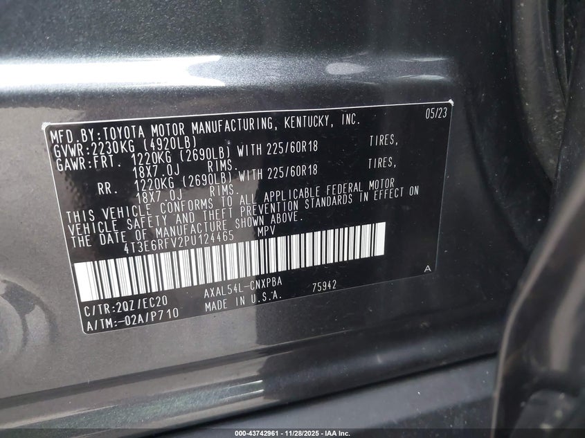 2023 Toyota Rav4 Hybrid Xse VIN: 4T3E6RFV2PU124465 Lot: 43742961