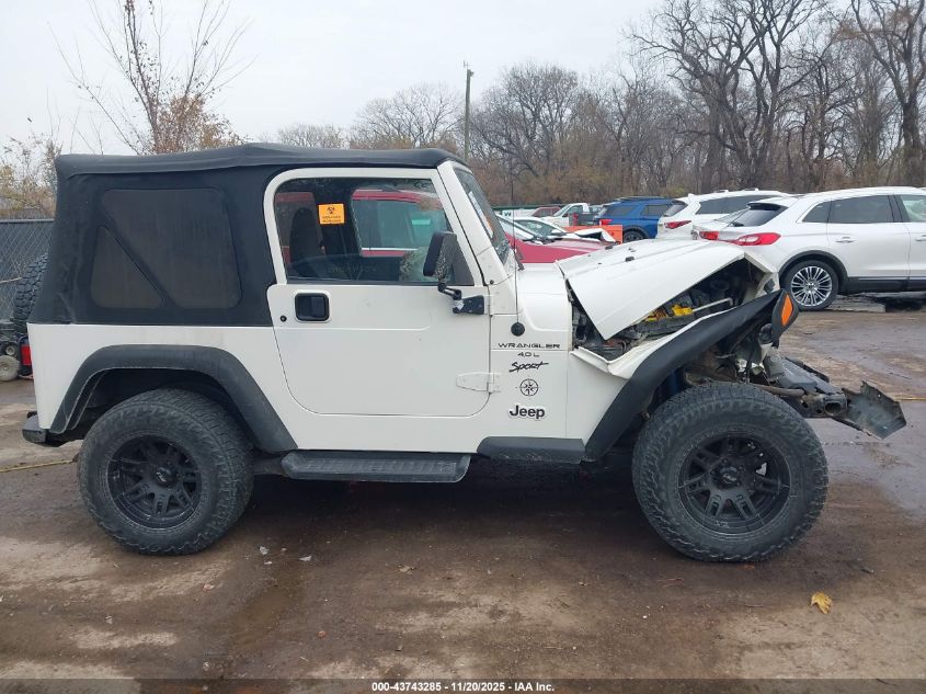 1999 Jeep Wrangler Sport VIN: 1J4FY19S8XP409324 Lot: 43743285