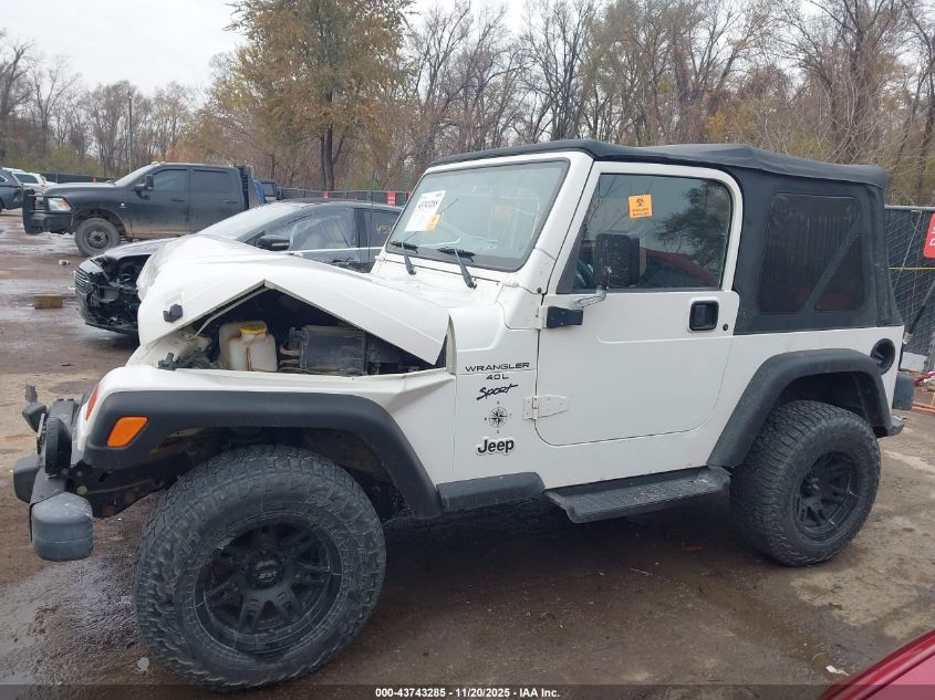 1999 Jeep Wrangler Sport VIN: 1J4FY19S8XP409324 Lot: 43743285