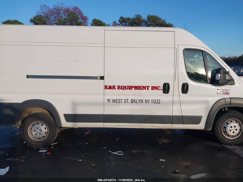 2018 Ram Promaster 3500 Cargo Van High Roof 159 Wb Ext VIN: 3C6URVJG8JE139468 Lot: 43743374