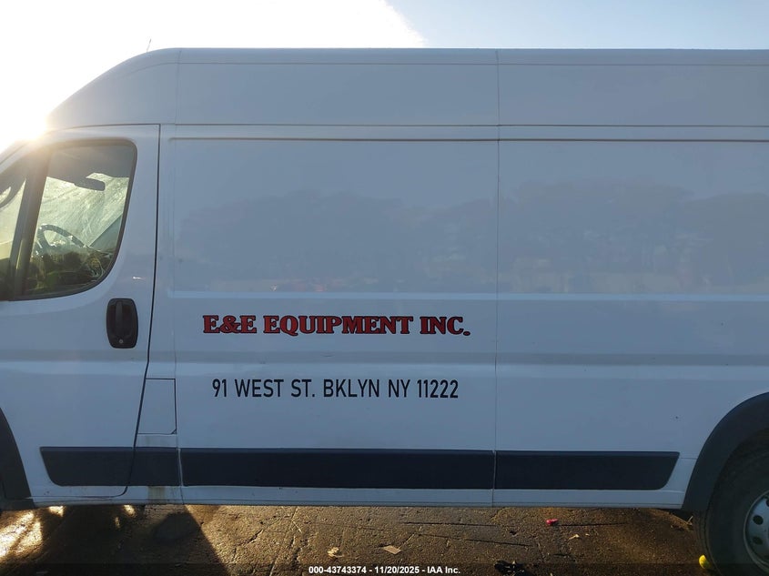 2018 Ram Promaster 3500 Cargo Van High Roof 159 Wb Ext VIN: 3C6URVJG8JE139468 Lot: 43743374