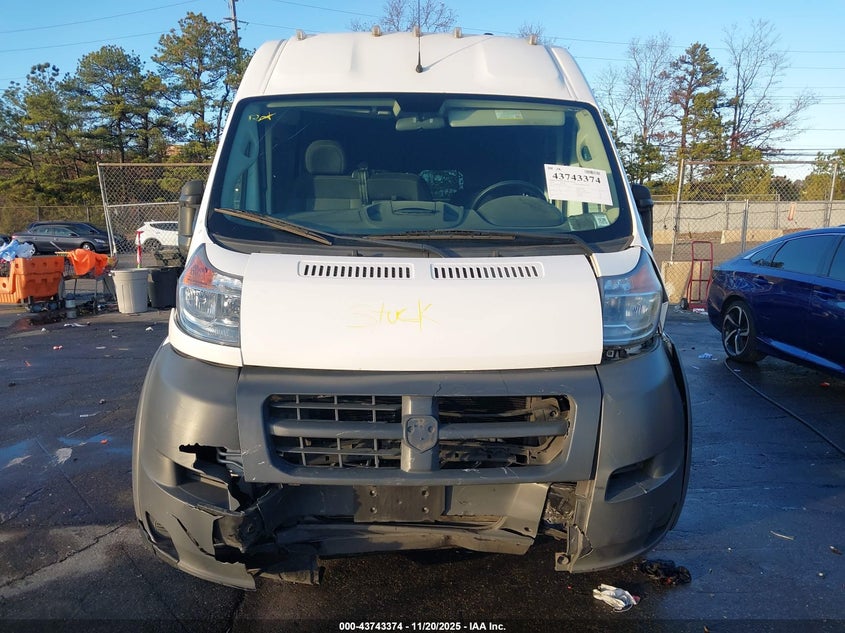 2018 Ram Promaster 3500 Cargo Van High Roof 159 Wb Ext VIN: 3C6URVJG8JE139468 Lot: 43743374