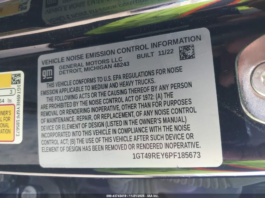2023 GMC Sierra 2500Hd 4Wd Standard Bed Denali VIN: 1GT49REY6PF185673 Lot: 43743419