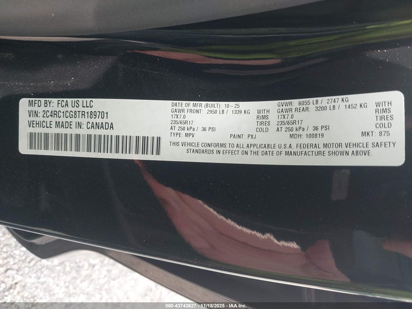 2C4RC1CG8TR189701 2026 CHRYSLER VOYAGER photo no. 5