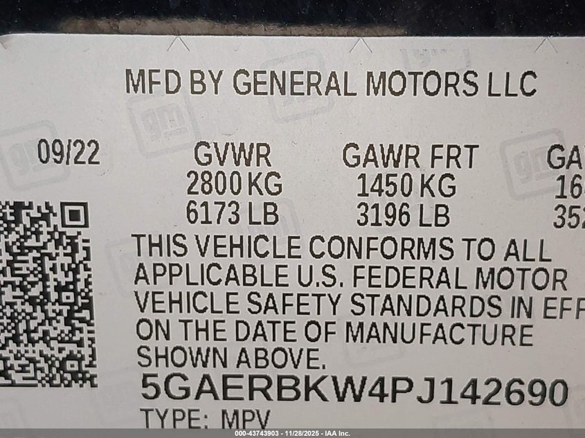 2023 Buick Enclave Essence Fwd VIN: 5GAERBKW4PJ142690 Lot: 43743903