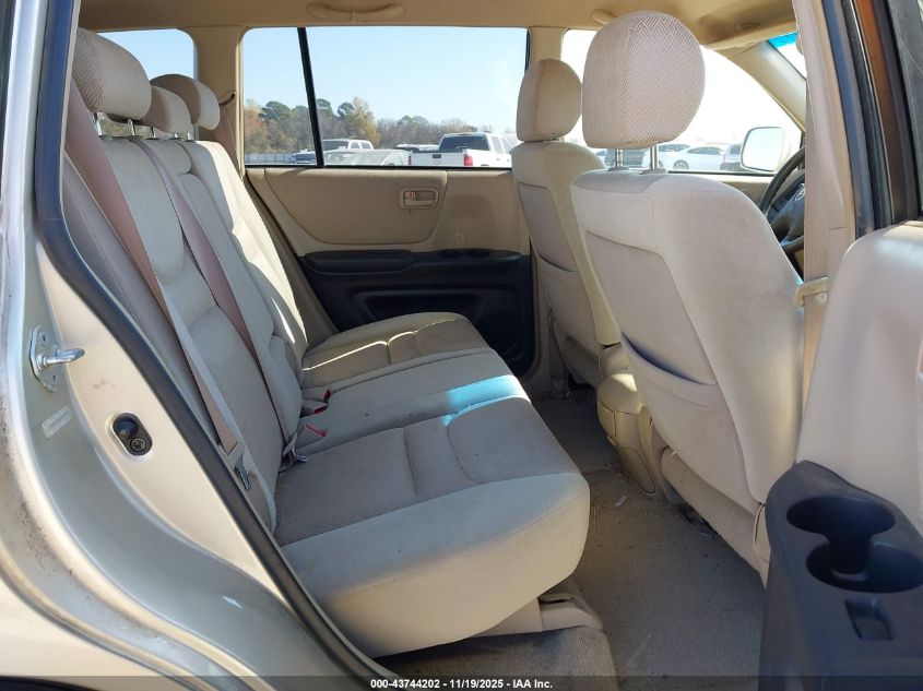 2002 Toyota Highlander V6 VIN: JTEGF21A620045751 Lot: 43744202