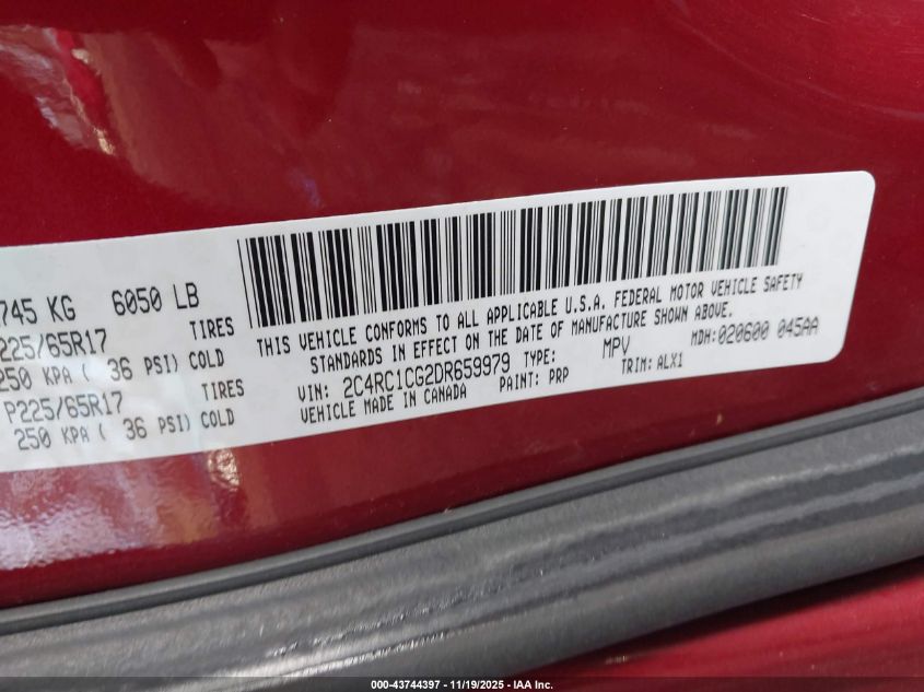 2013 Chrysler Town & Country Touring-L VIN: 2C4RC1CG2DR659979 Lot: 43744397