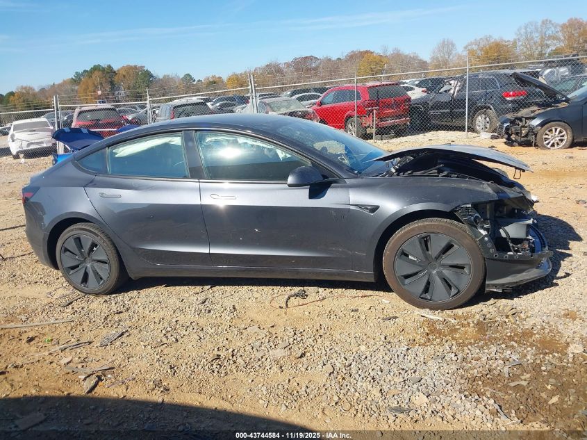2025 Tesla Model 3 Long Range Rear-Wheel Drive/Standard VIN: 5YJ3E1EA3SF988711 Lot: 43744584