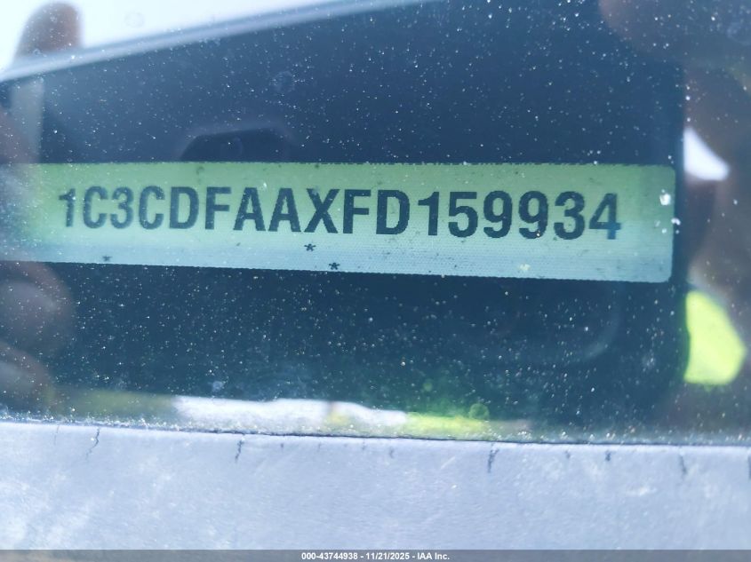 2015 Dodge Dart Se VIN: 1C3CDFAAXFD159934 Lot: 43744938
