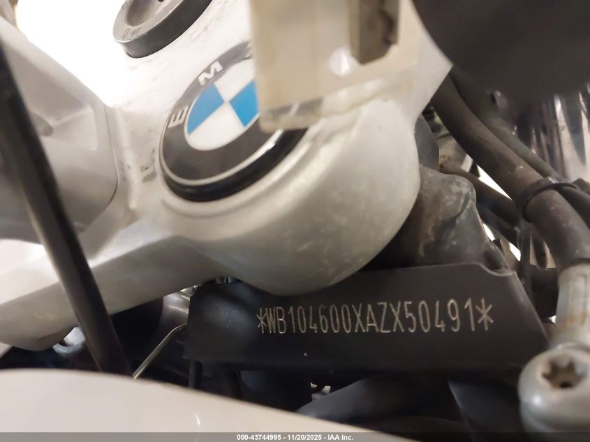 2010 BMW R1200 Gs VIN: WB104600XAZX50491 Lot: 43744995