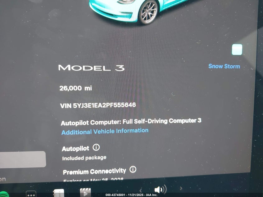 2023 Tesla Model 3 Rear-Wheel Drive VIN: 5YJ3E1EA2PF555646 Lot: 43745001