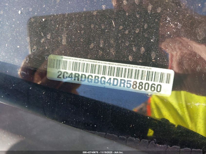 2013 Dodge Grand Caravan American Value Pkg VIN: 2C4RDGBG4DR588060 Lot: 43745678