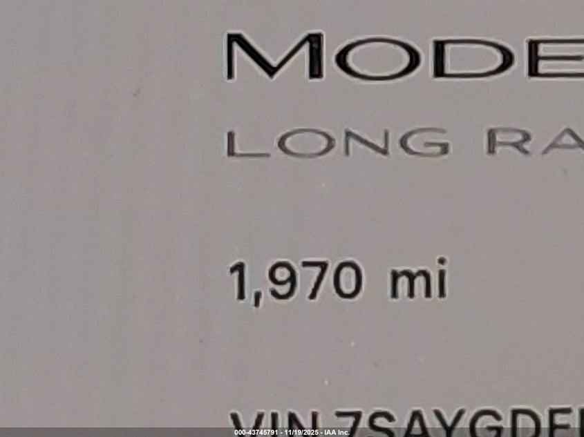 2026 Tesla Model Y Long Range Dual Motor All-Wheel Drive VIN: 7SAYGDED8TF386743 Lot: 43745791
