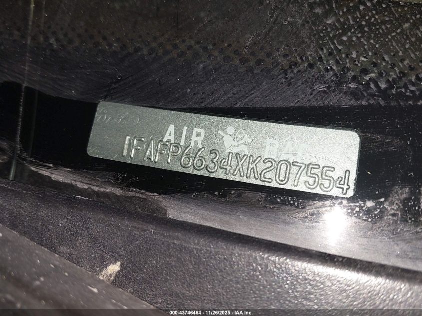 1999 Ford Contour Se VIN: 1FAFP6634XK207554 Lot: 43746464