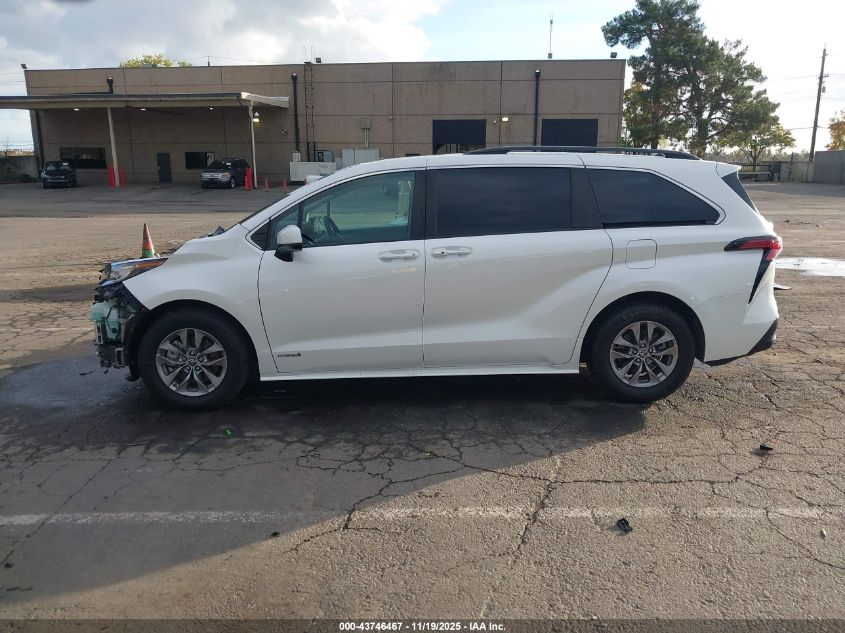 2021 Toyota Sienna Xle VIN: 5TDJSKFC5MS016273 Lot: 43746467