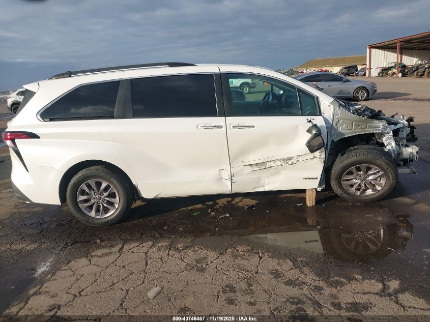 2021 Toyota Sienna Xle VIN: 5TDJSKFC5MS016273 Lot: 43746467